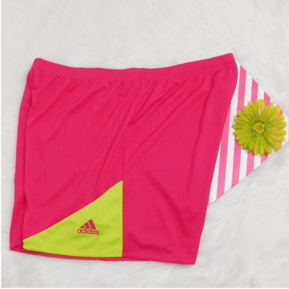 adidas Pants - Adidas Pink & Neon Yellow Shorts Women’s XL